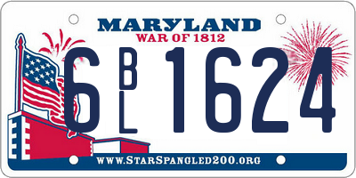 MD license plate 6BL1624