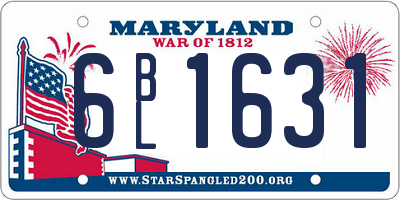 MD license plate 6BL1631