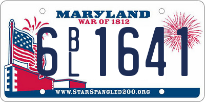 MD license plate 6BL1641