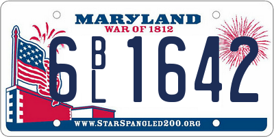 MD license plate 6BL1642
