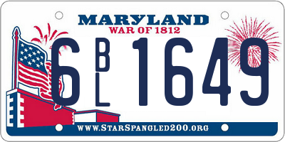 MD license plate 6BL1649