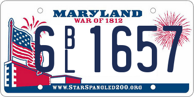 MD license plate 6BL1657
