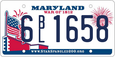 MD license plate 6BL1658