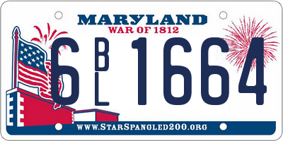 MD license plate 6BL1664