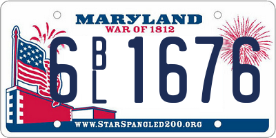 MD license plate 6BL1676