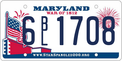 MD license plate 6BL1708