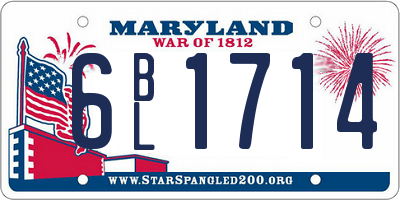 MD license plate 6BL1714