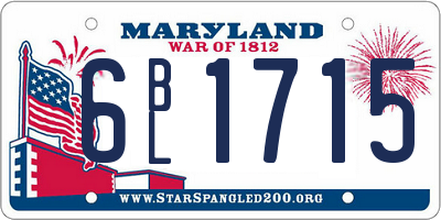 MD license plate 6BL1715