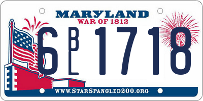 MD license plate 6BL1718