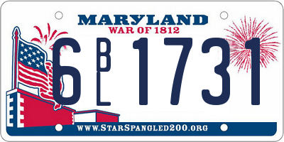 MD license plate 6BL1731