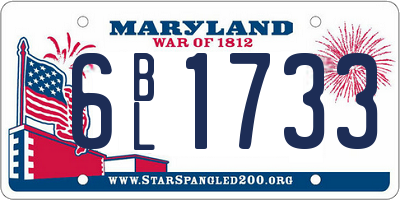 MD license plate 6BL1733