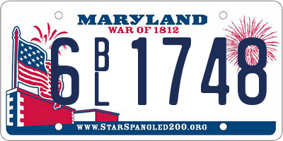 MD license plate 6BL1748