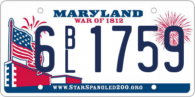 MD license plate 6BL1759