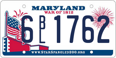 MD license plate 6BL1762