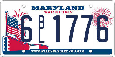 MD license plate 6BL1776