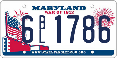 MD license plate 6BL1786
