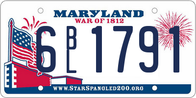 MD license plate 6BL1791
