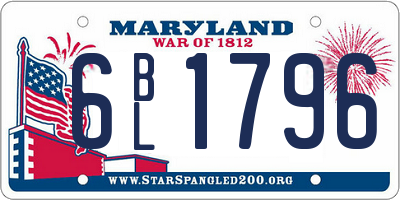 MD license plate 6BL1796