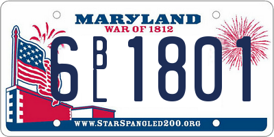MD license plate 6BL1801