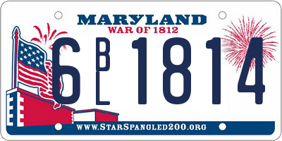 MD license plate 6BL1814