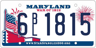 MD license plate 6BL1815