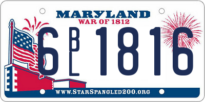 MD license plate 6BL1816