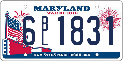 MD license plate 6BL1831