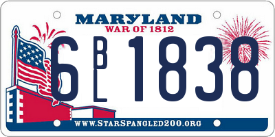 MD license plate 6BL1838