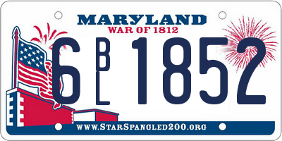 MD license plate 6BL1852