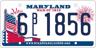 MD license plate 6BL1856