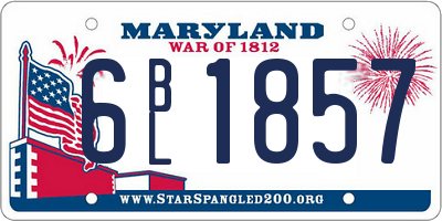 MD license plate 6BL1857