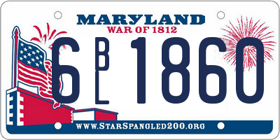 MD license plate 6BL1860