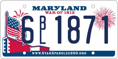 MD license plate 6BL1871