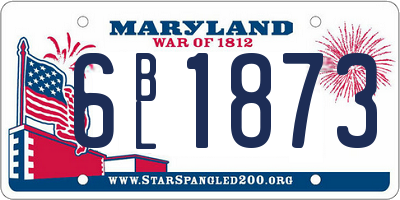 MD license plate 6BL1873