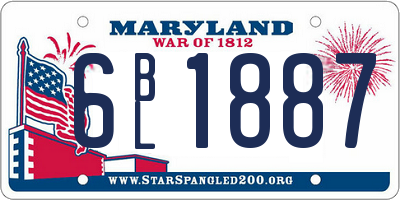 MD license plate 6BL1887