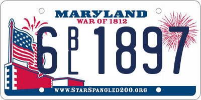 MD license plate 6BL1897