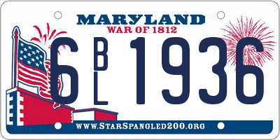 MD license plate 6BL1936