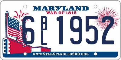 MD license plate 6BL1952