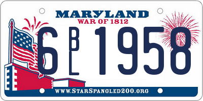 MD license plate 6BL1958