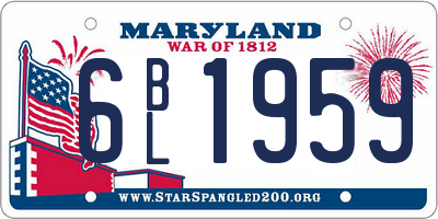 MD license plate 6BL1959