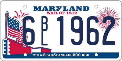 MD license plate 6BL1962
