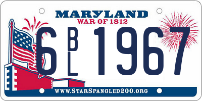 MD license plate 6BL1967