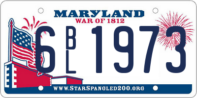 MD license plate 6BL1973
