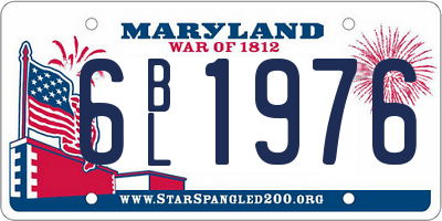 MD license plate 6BL1976