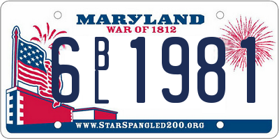 MD license plate 6BL1981