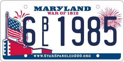 MD license plate 6BL1985