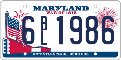 MD license plate 6BL1986