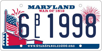 MD license plate 6BL1998