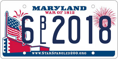 MD license plate 6BL2018