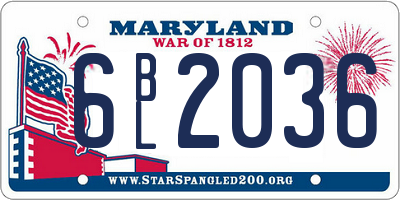 MD license plate 6BL2036